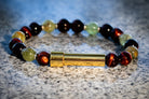 Silver Tiger Eye and Garnet cremation bracelet by Spirit Pieces featuring small beads for hair, fur, or ash memorial jewelry.
