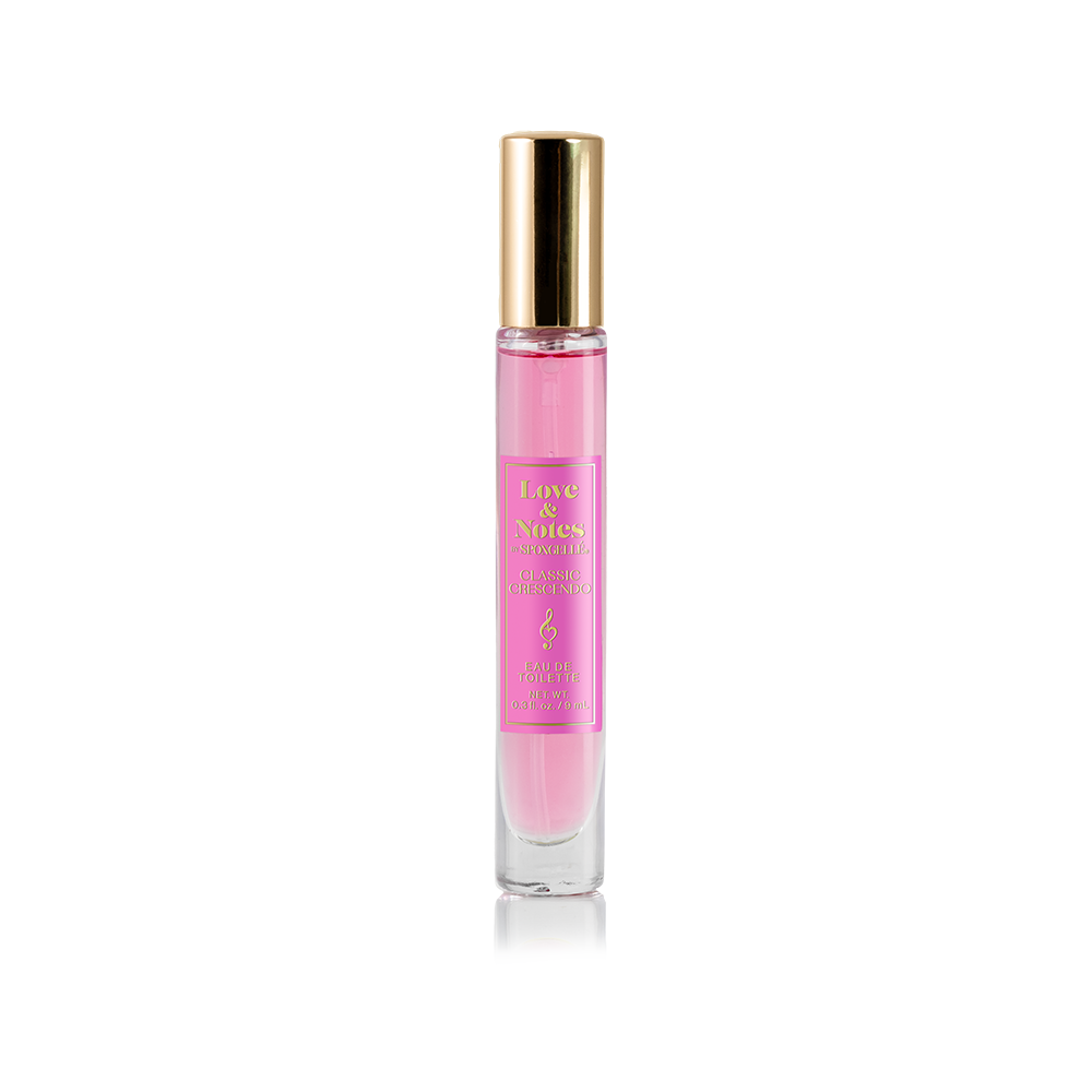 Spongellé Classic Crescendo Love & Notes Eau de Toilette body fragrance bottle, fragrance details visible on the label.