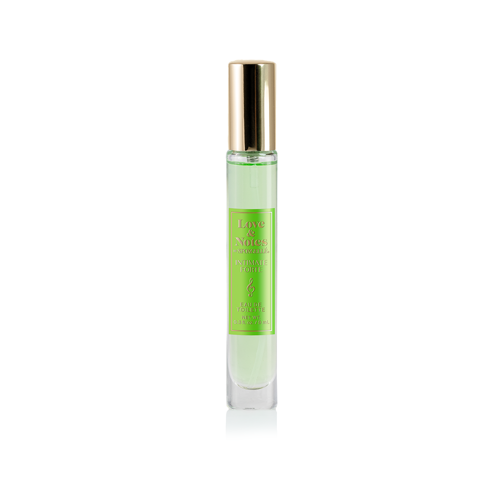 Spongellé Intimate Forte Love & Notes Eau de Toilette body fragrance bottle with floral and fruity scent details