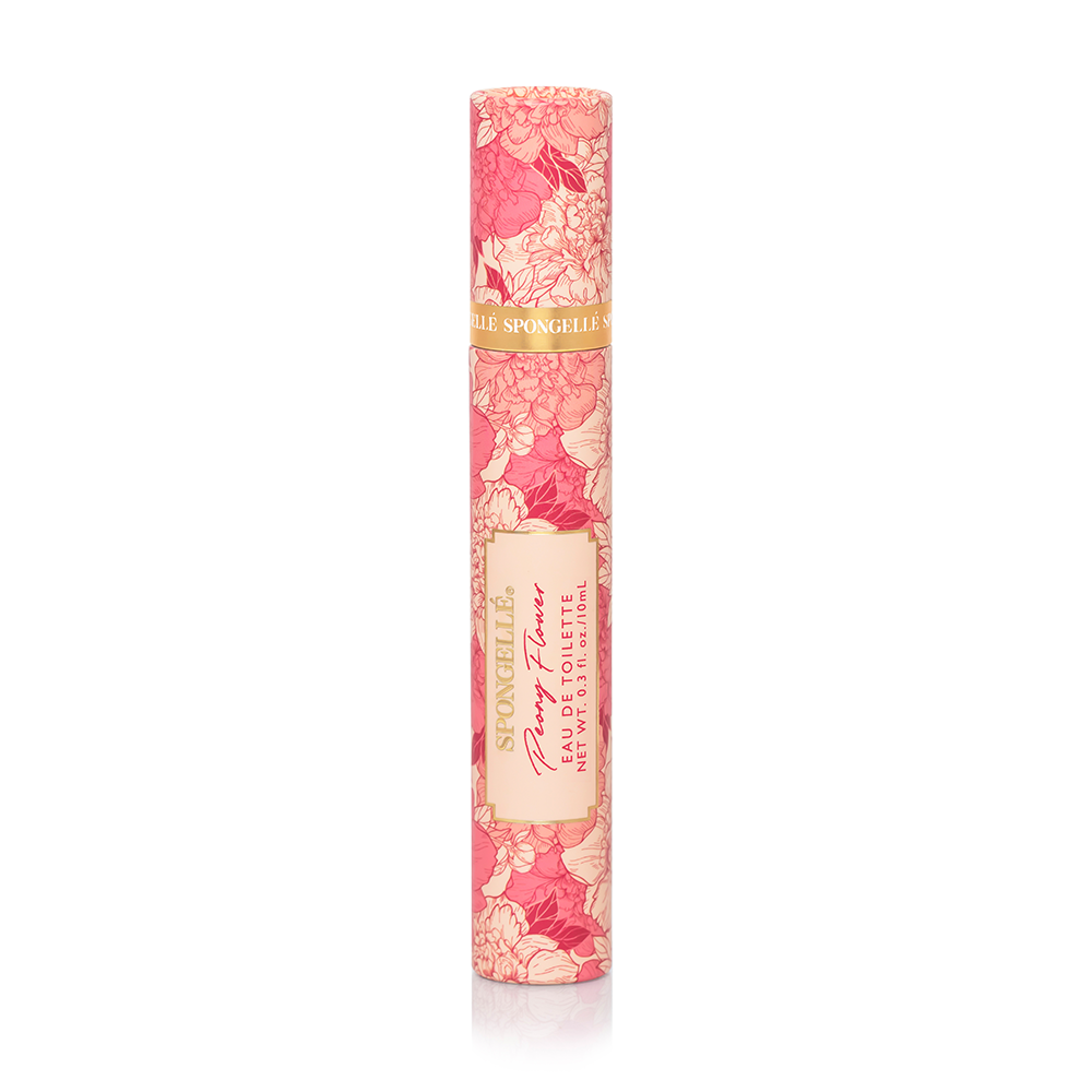 Spongellé Peony Flower Private Reserve Eau de Toilette body fragrance bottle with peony flower design