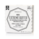 Men's Extreme Buffer by Spongellé, black body wash-infused scrubber for exfoliating and cleansing skin.