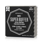 Men's Spongellé Super Buffer black body wash-infused scrubber, durable exfoliating buffer for cleansing and skin renewal.
