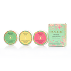 Spongellé Body Buffer Trio Set 9 with wash-infused buffers for gentle exfoliation and cleansing of skin.