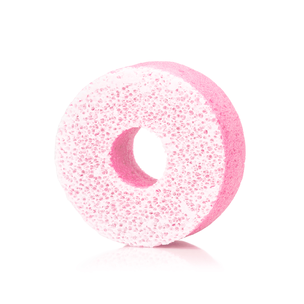 Spongellé Burnt Sugar Confection Buffer, a body wash-infused buffer with a textured sponge for gentle cleansing and exfoliation.