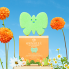 Spongellé Butterfly Eco Animals Kids Buffer, a body wash infused buffer with butterfly design for gentle skin cleansing.