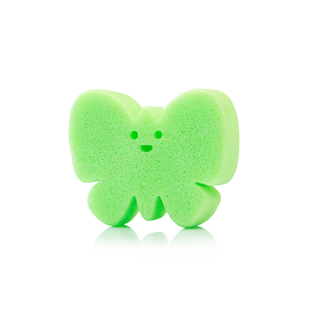 Spongellé Butterfly Eco Animals Kids Buffer, a body wash infused buffer with a butterfly design for gentle cleansing and fun bathing.