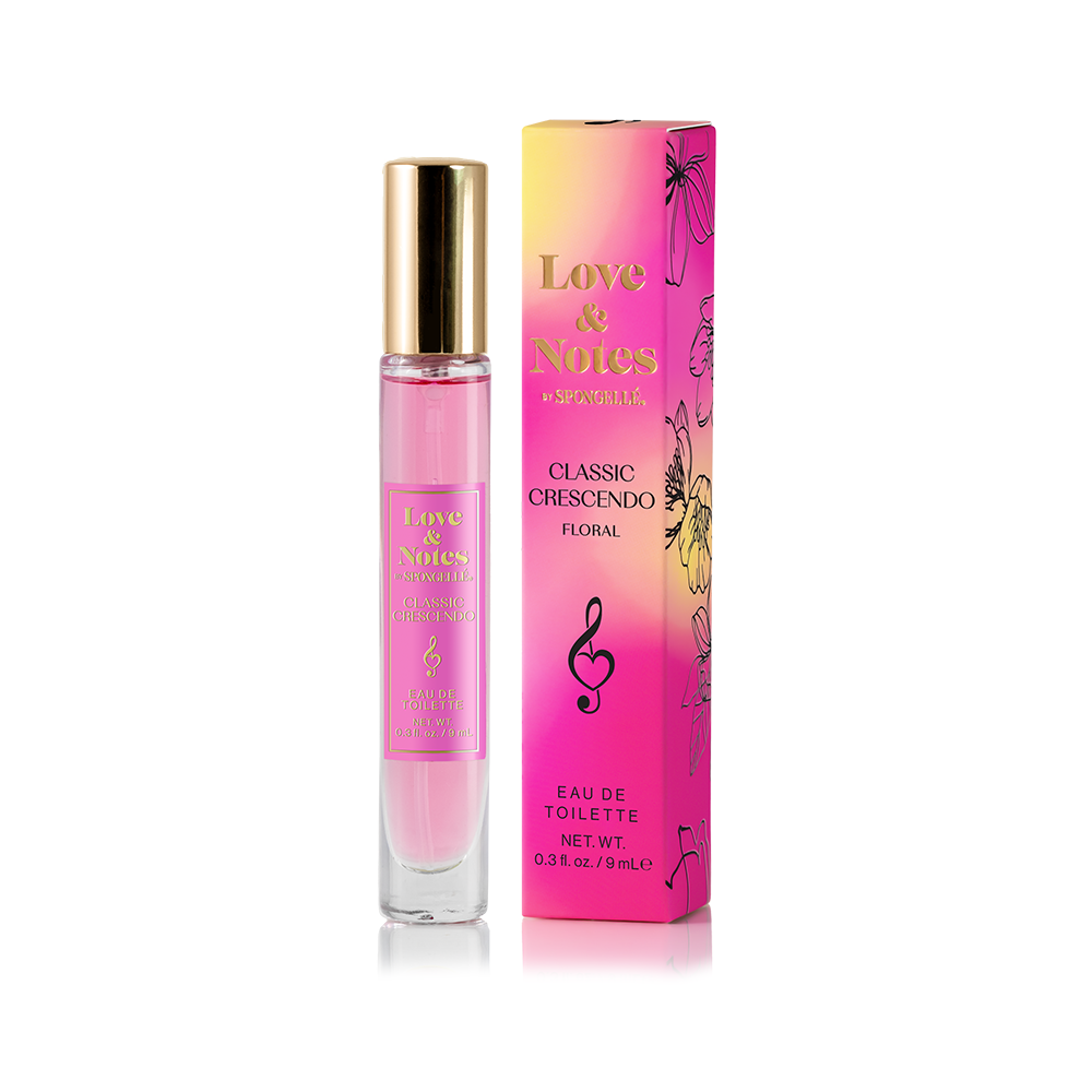 Spongellé Classic Crescendo Love & Notes Trio Set of body wash-infused buffers with floral and fruity scents.