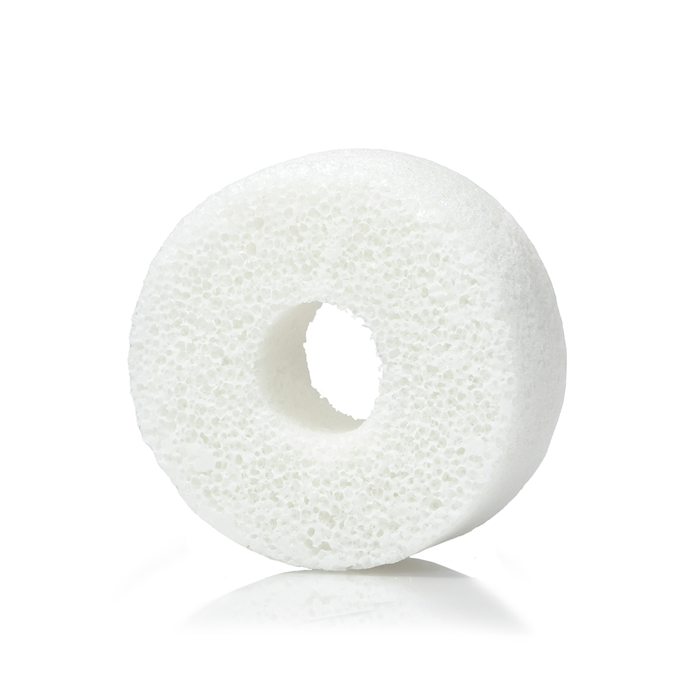 Spongellé Cocoa Bon Body Wash Infused Buffer with exfoliating texture and cocoa scent for gentle skin cleansing.