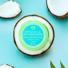 Spongellé Coconut Water Eco Travel Buffer, a body wash infused buffer with coconut scent, designed for gentle skin cleansing.