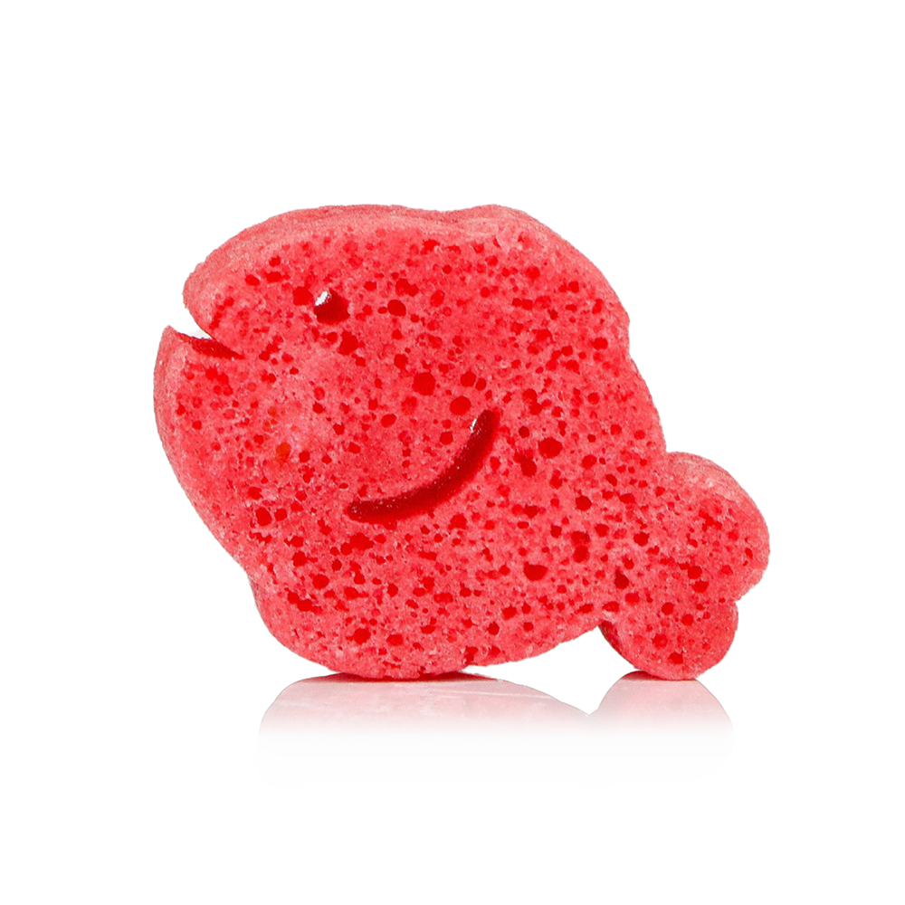 Spongellé Fiona Fish sea animal body wash infused buffer featuring a colorful fish design for gentle skin cleansing.