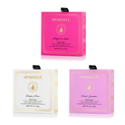 Spongellé floral boxed flower set with body wash infused buffer, featuring colorful flower-shaped sponges for gentle cleansing.