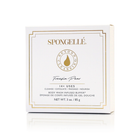 Spongellé Freesia Pear vegan-friendly body wash infused buffer with floral packaging and textured sponge for gentle cleansing.