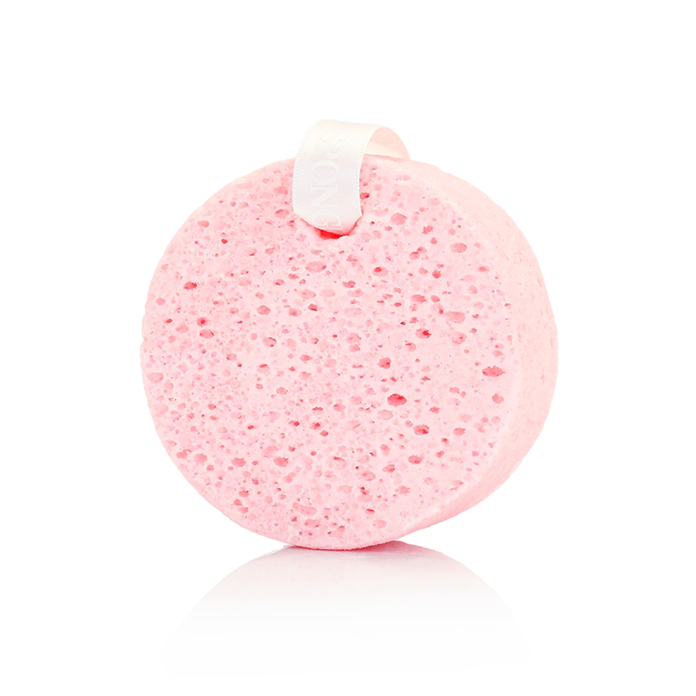 Spongellé Frutti di Bosco Body Wash Infused Buffer with vibrant fruit pattern and textured surface for gentle cleansing and exfoliation.