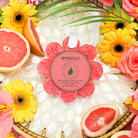 Spongellé Grapefruit Cassis Wild Flower Body Wash Infused Buffer with vibrant floral and citrus design, textured for skincare.