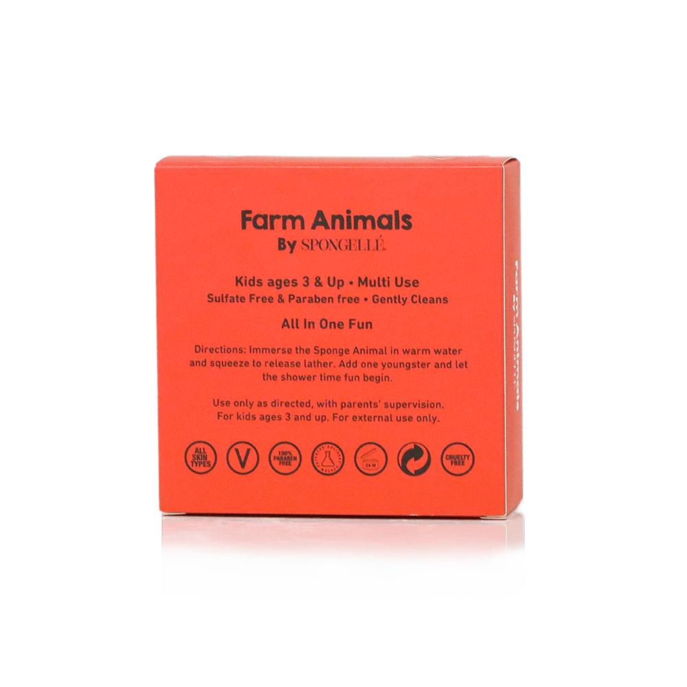Spongellé Henry Horse farm animals body wash infused buffer with soft sponge and farm animal design for gentle cleansing.
