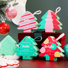 Spongellé Holiday Tree Body Wash Infused Buffer, multi-use assorted pack with festive holiday-themed design.