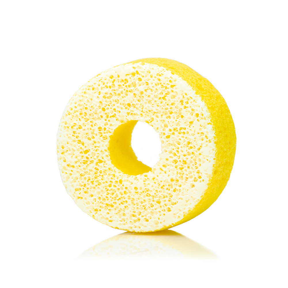 Spongellé Jasmine Brûlée Body Wash Infused Buffer with floral scent and textured sponge for gentle exfoliation and cleansing.