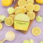 Spongellé Limone Spongelato Buffer, a body wash infused buffer with fresh lemon scent and gentle exfoliating texture.