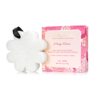 Spongellé Peony Flower Body Wash Infused Buffer in a boxed floral design with pink peony pattern.