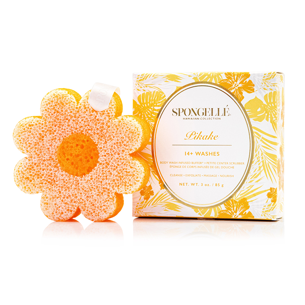 Spongellé Pikake Hawaiian Buffer body wash-infused exfoliating buffer with floral scent and soft textured surface for luxurious skin.