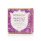 Spongellé Provence Violette Les Fleurs Body Buffer, a body wash infused buffer with violet floral design and textured surface.