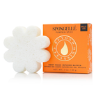 Spongellé Pumpkin Spice Body Wash Infused Buffer for multi-use skincare, showing the textured sponge with autumn-inspired design.