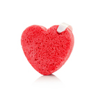 Spongellé Scarlet Blush Heart Buffer, a body wash infused buffer with a red heart design for gentle cleansing and exfoliation.