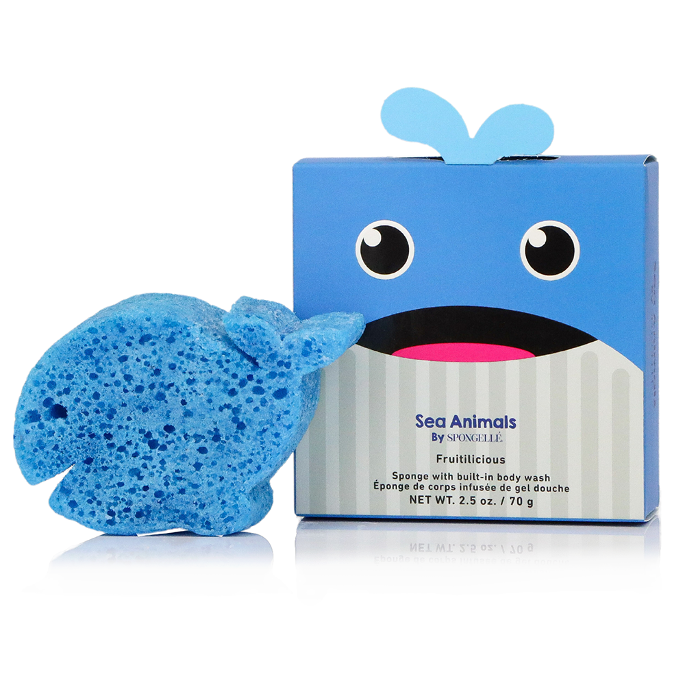 Spongellé Sea Animals Assorted Pack body wash infused buffer with colorful sea creature designs for gentle cleansing