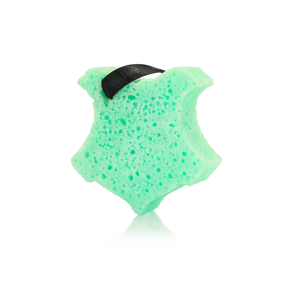 Spongellé Slytherin Salazar's Ambition Body Wash Infused Buffer from Harry Potter Collection, green with Slytherin logo.