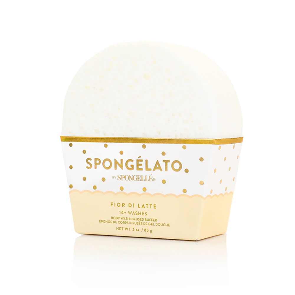 Spongellé Spongelato Assorted Pack of body wash-infused buffers with colorful gel-filled sponges for skin cleansing and exfoliation.