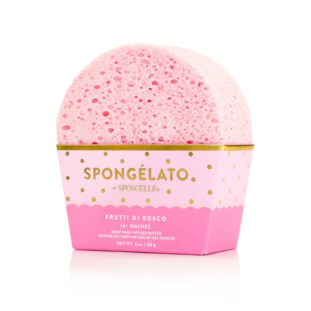 Spongellé Spongelato assorted pack of body wash infused buffers with colorful, textured sponges for gentle cleansing and skincare.