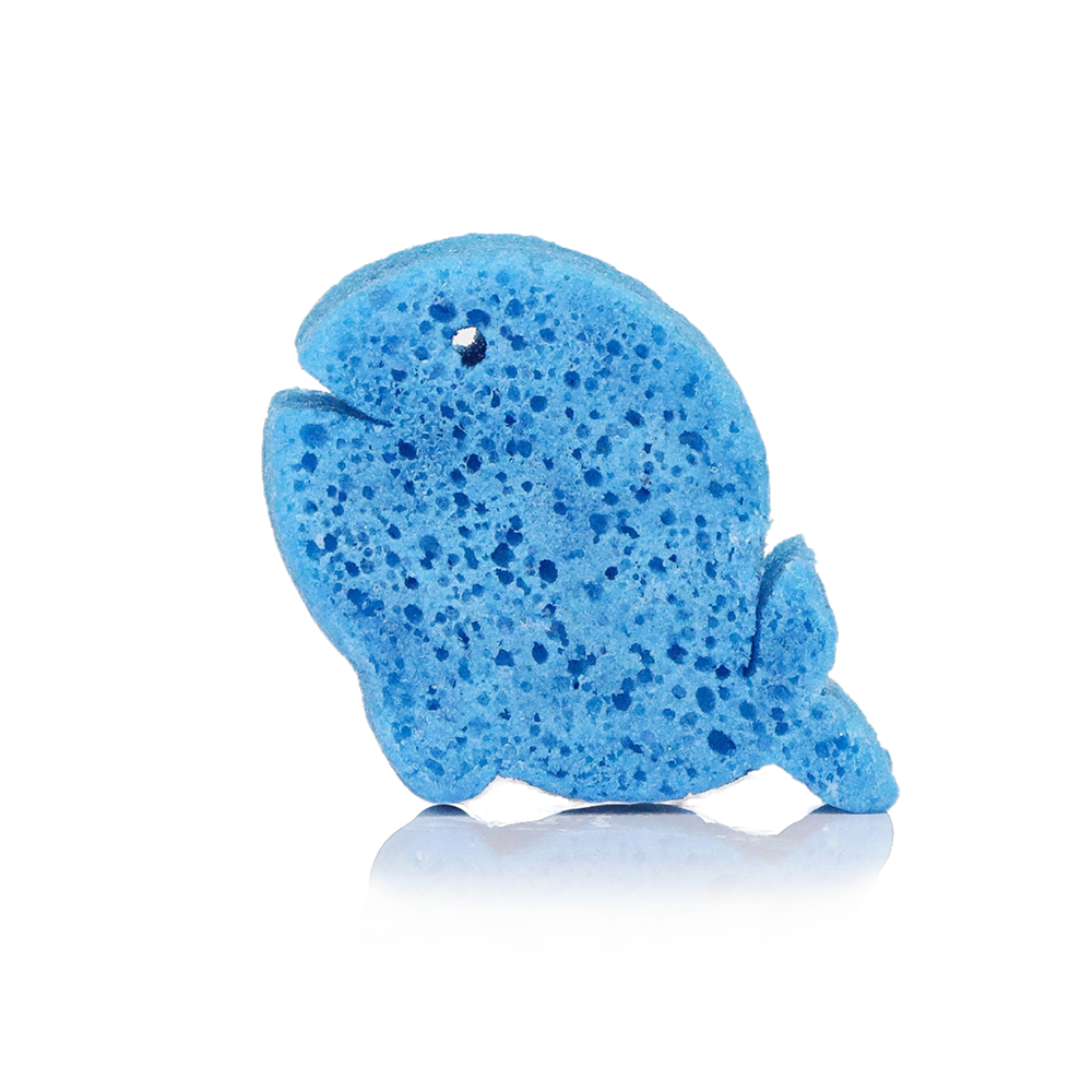 Spongellé Walter Whale Sea Animals body wash-infused buffer with whale and sea creature designs for gentle cleansing