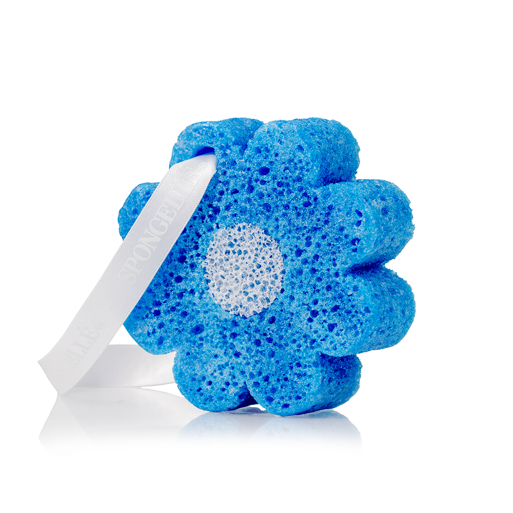 White Ginger Hawaiian Buffer body wash infused buffer by Spongellé, showing the white textured sponge for cleansing.