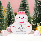 White Rose Holiday Snowman Spongellé body wash infused buffer with floral scent and festive winter design.