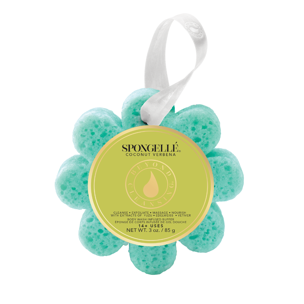 Spongellé Wild Flower Body Wash Infused Buffer with assorted floral scents and soft exfoliating texture.