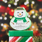Spongellé Winter Jasmine Holiday Snowman body wash infused buffer with floral jasmine scent and festive holiday design.