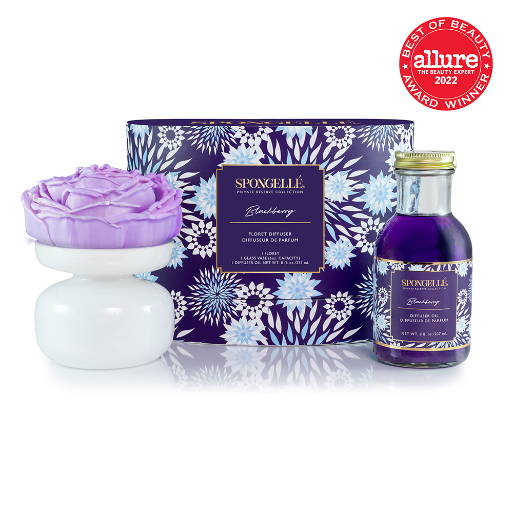 Spongellé Blackberry Private Reserve Diffuser for home fragrance with a sleek design and blackberry scent.