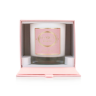 Spongellé Jude Rose Candle by Florica, a home fragrance with a soft rose scent, displayed in a elegant glass candle holder.
