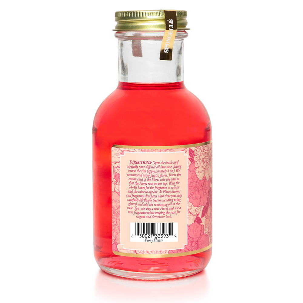 Spongellé Peony Flower Diffuser Oil from the Private Reserve Collection, a home fragrance with a floral peony scent.