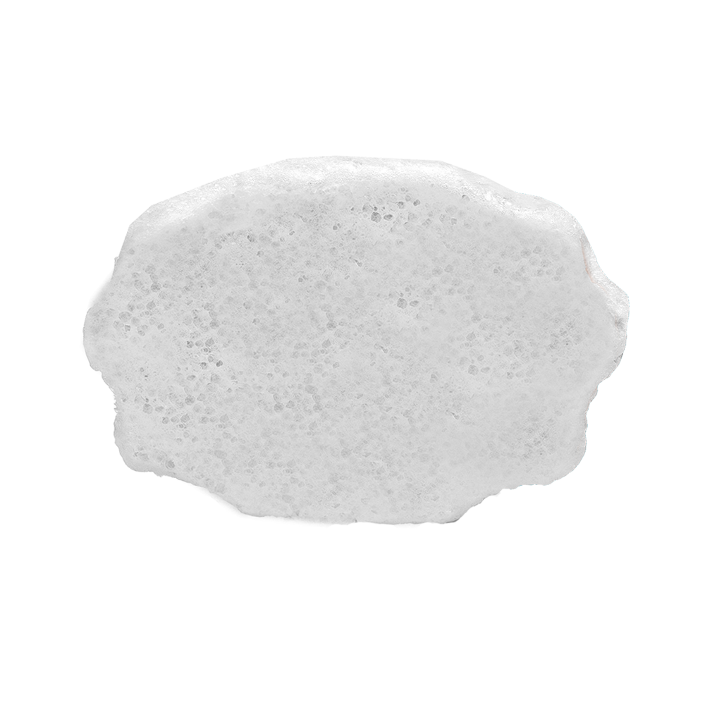 Spongellé Bulgarian Rose Pedi Buffer showing a pink, textured exfoliating buffer with floral scent branding.