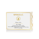 Spongellé Freesia Pear Pedi Buffer with textured surface for gentle foot exfoliation and smooth skin.