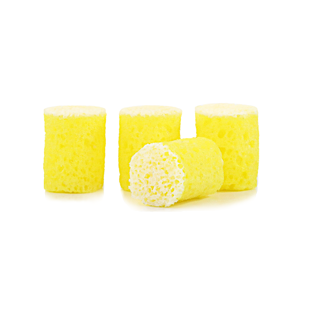 Spongellé PediPOP! Juicy Orange Pedi Buffer Bits for smooth, exfoliated skin with vibrant orange scent and textured surface