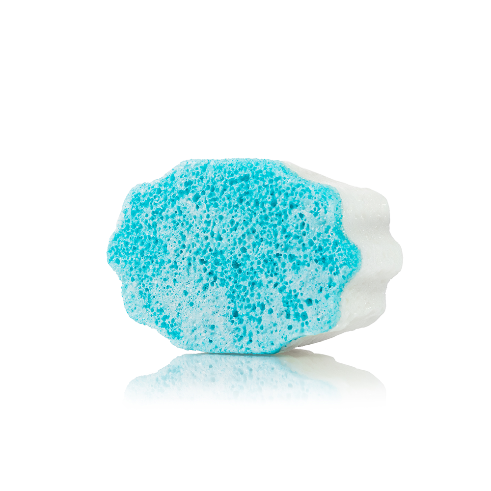 Spongellé Mystic Rose Pedi Buffer by Florica, a soft exfoliating tool for smooth, refreshed feet.
