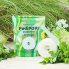 Spongellé PediPOP! peppermint Pedi buffer and nail file for smooth, refreshed feet and nails.