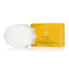 Spongellé Sweet Patchouli Pedi Buffer with textured surface for gentle foot exfoliation and moisturizing care.
