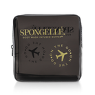 Black Spongellé travel case with compact, durable design for storing toiletries and travel essentials.