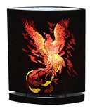 Starborn Creations Phoenix bird motif table lamp with gemstones and LED bulb, featuring intricate design and vibrant colors.