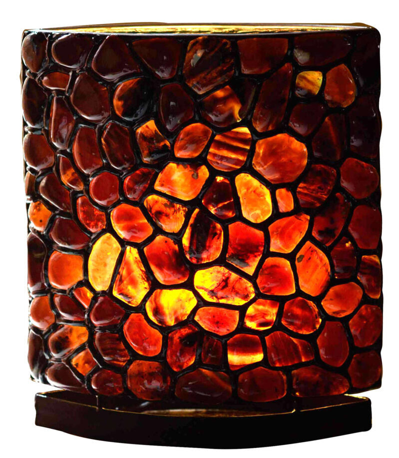 Starborn Sumatra Amber Table Lamp with LED bulb by Starborn Creations, featuring a warm amber glass design and modern lighting style.