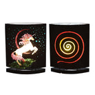 Starborn Creations unicorn motif gemstone table lamp with LED bulb, featuring colorful gemstones and whimsical unicorn design.