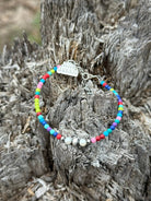 Sterling silver prism and pearl bracelet by Wild Junkie featuring a sleek silver design with elegant pearl accents.